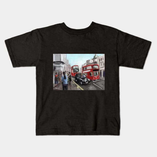 London Streets Kids T-Shirt by sukhpalgrewal